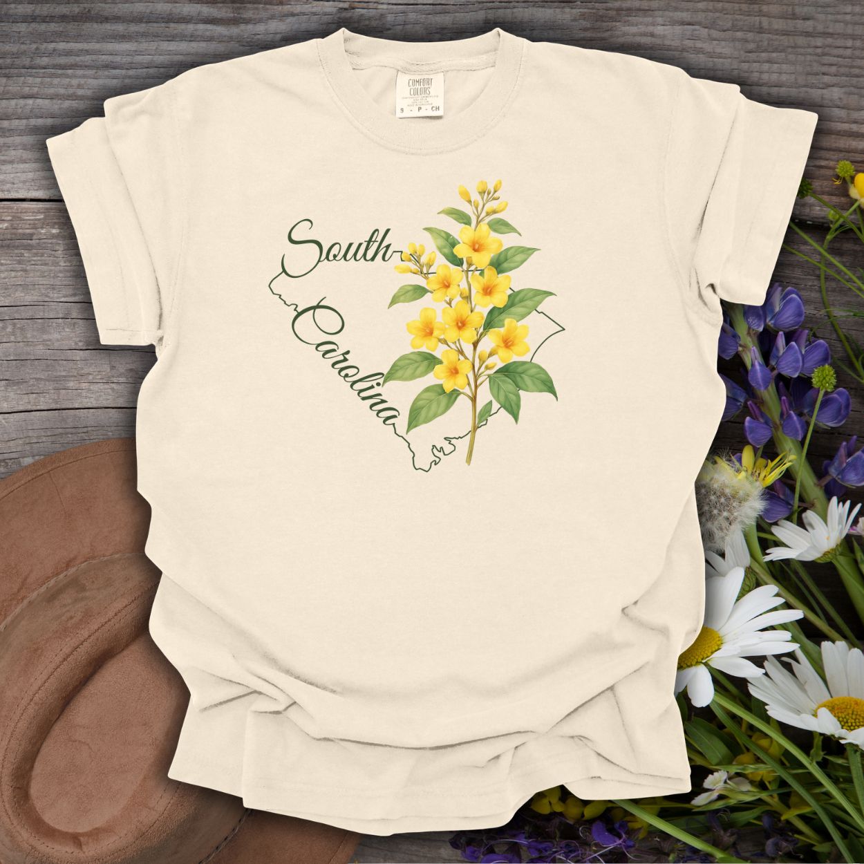 South Carolina State Flower T-Shirt — Yellow Jessamine
