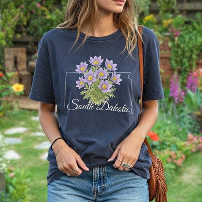 South Dakota State Flower T-Shirt — American Pasque Flower