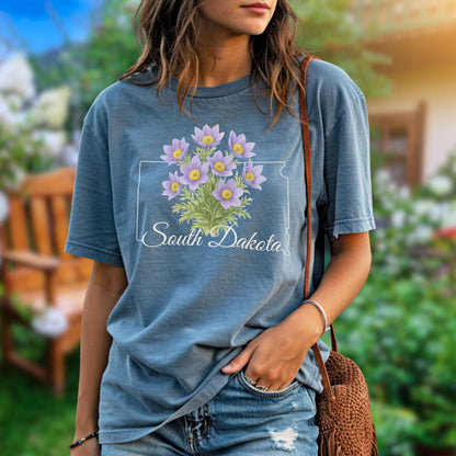 South Dakota State Flower T-Shirt — American Pasque Flower