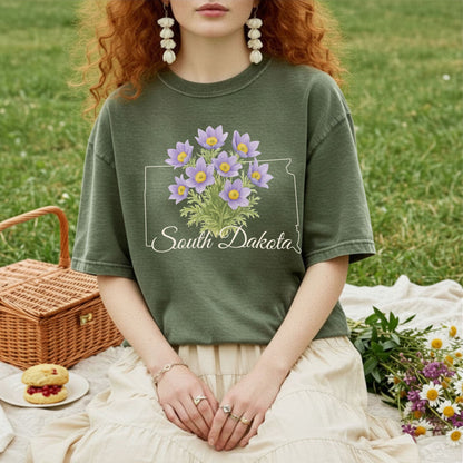 South Dakota State Flower T-Shirt — American Pasque Flower