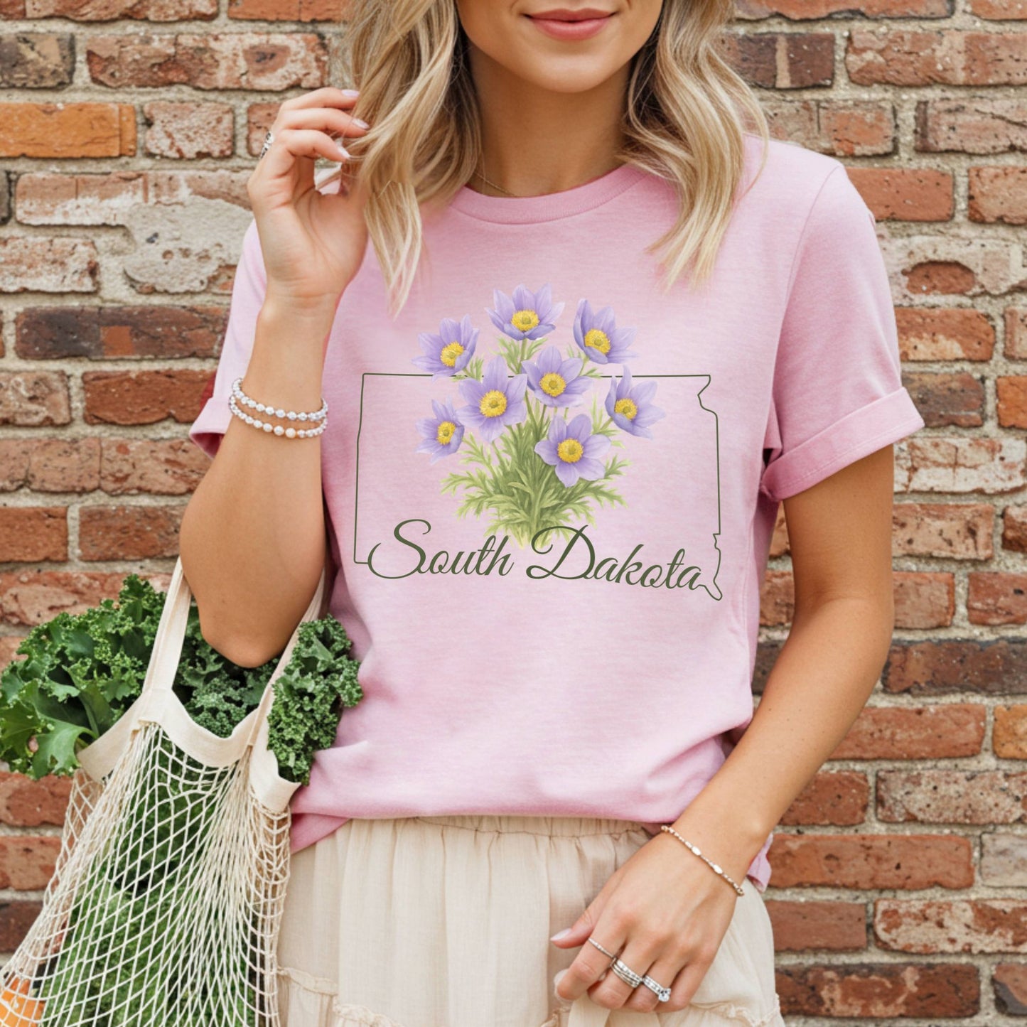South Dakota State Flower T-Shirt — American Pasque Flower