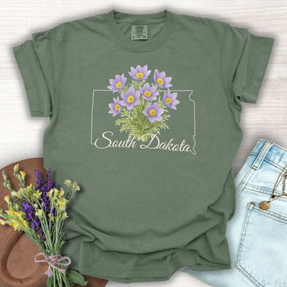 South Dakota State Flower T-Shirt — American Pasque Flower