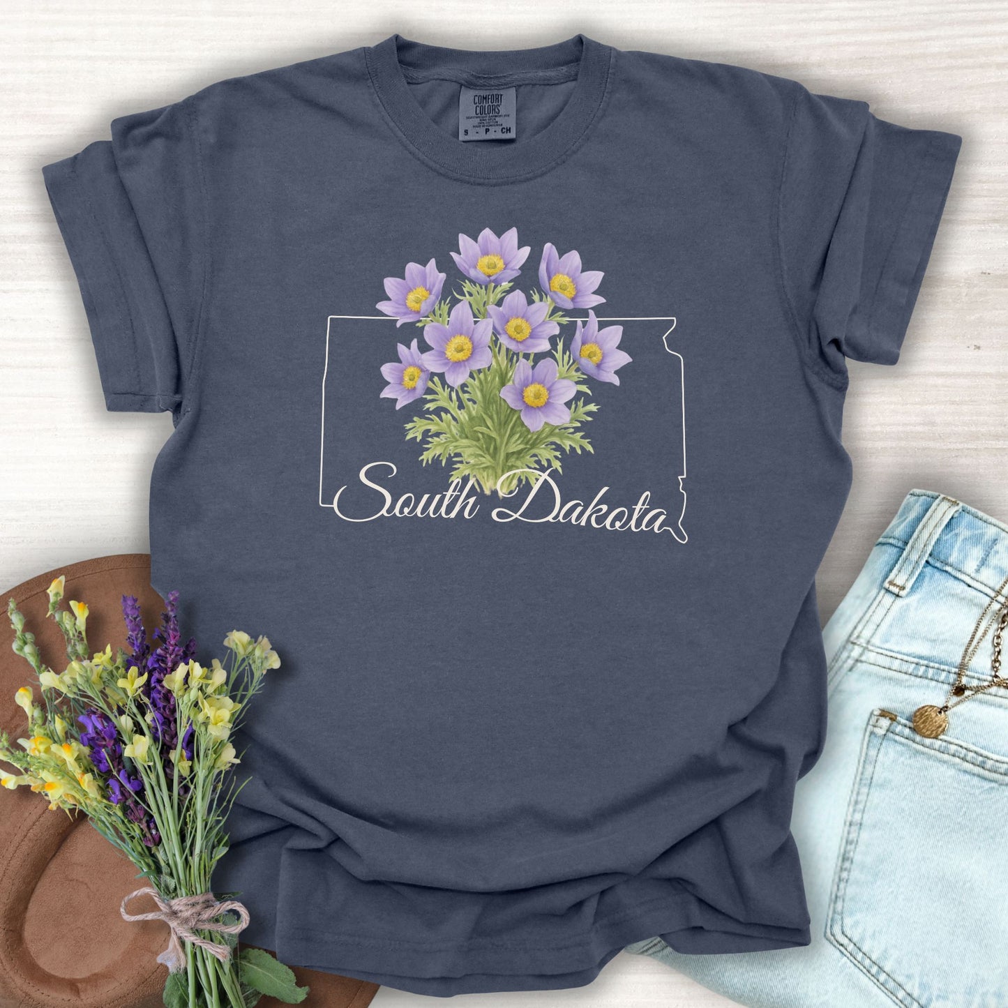 South Dakota State Flower T-Shirt — American Pasque Flower