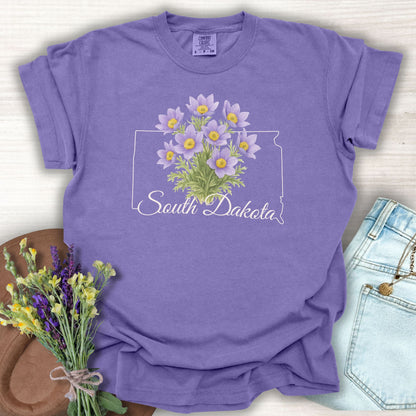 South Dakota State Flower T-Shirt — American Pasque Flower