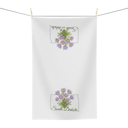 South Dakota State Flower Tea Towel — American Pasque Flower