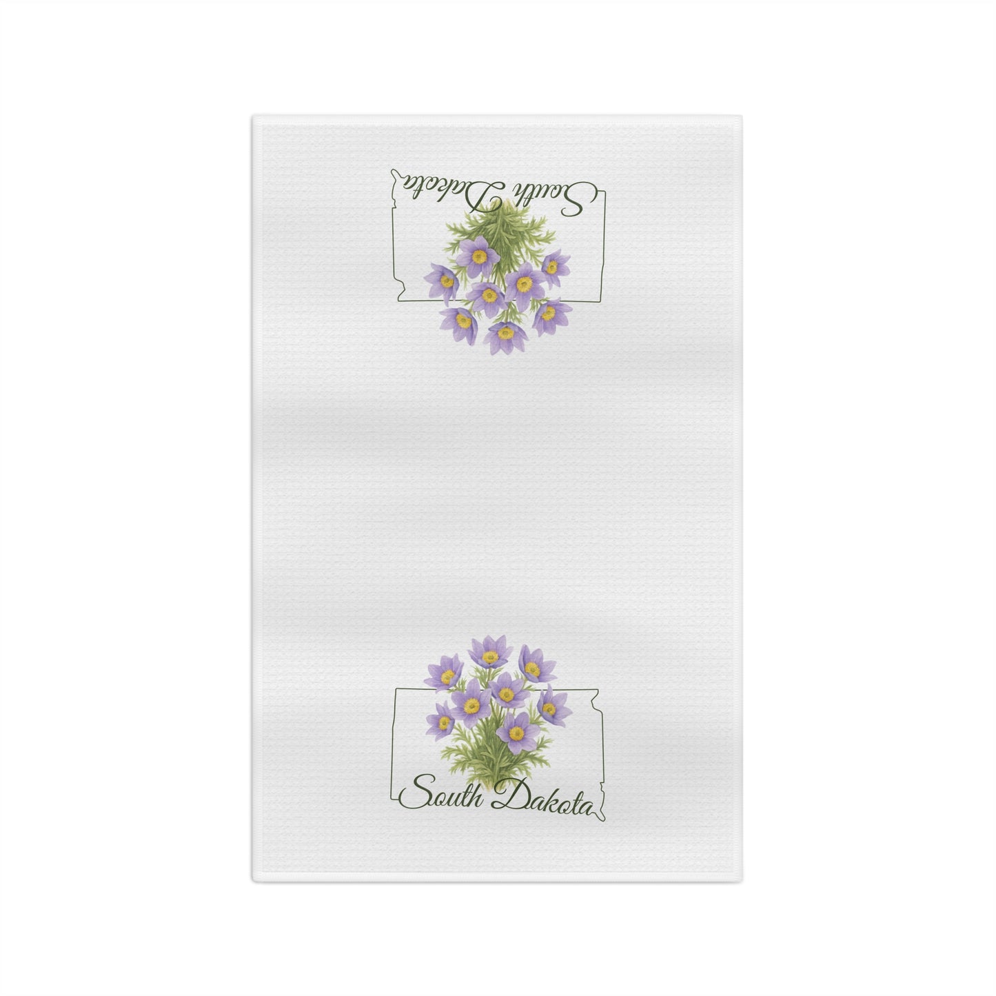 South Dakota State Flower Tea Towel — American Pasque Flower