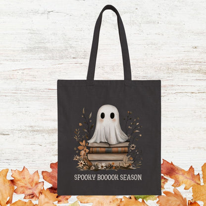 Spooky Booook Season Ghost on on Books Tote Bag