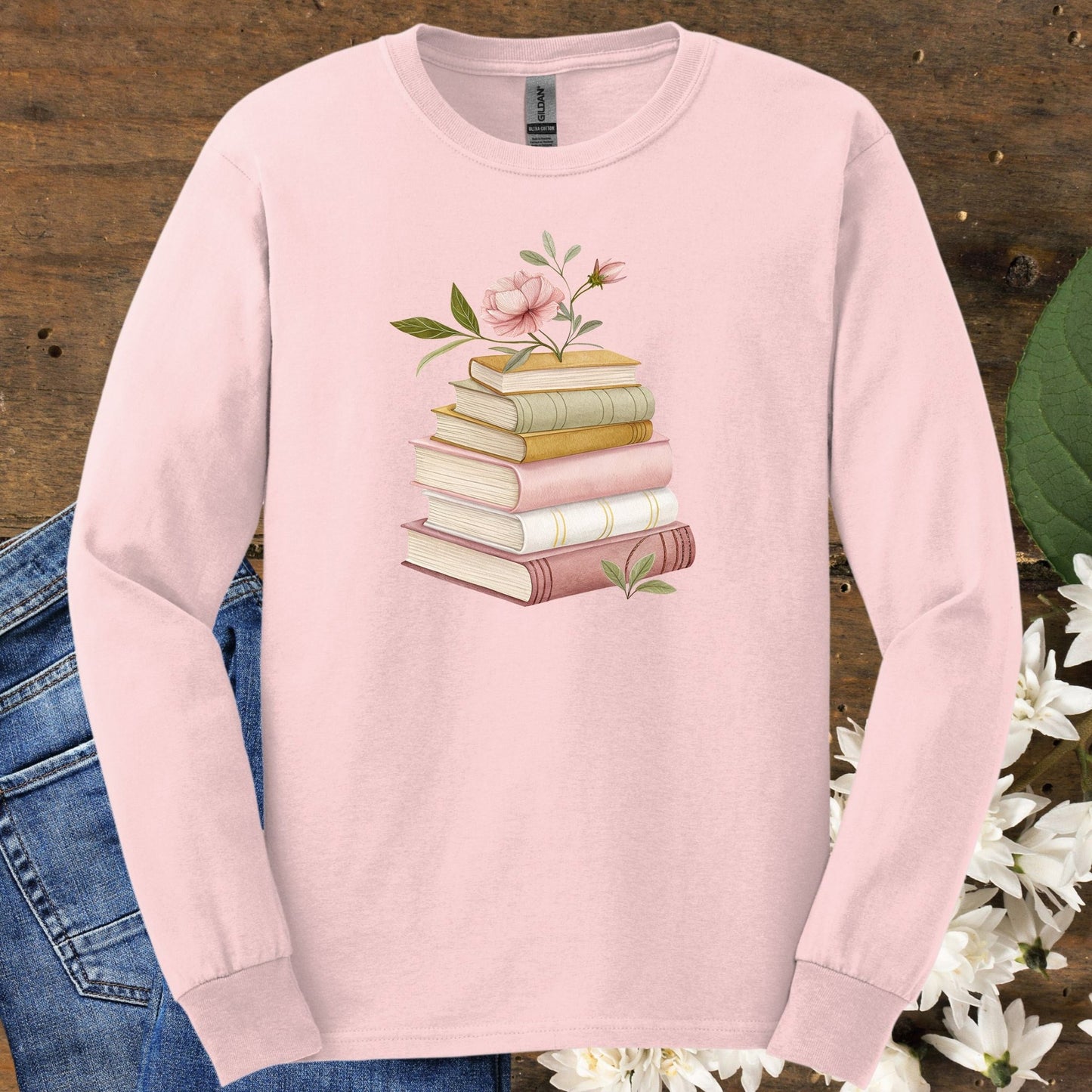 Spring Books and Blooms Long Sleeve Tee