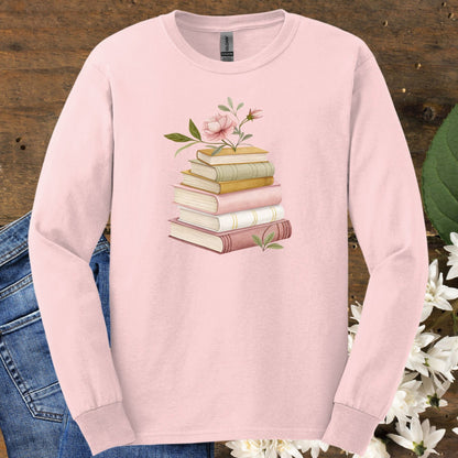 Spring Books and Blooms Long Sleeve Tee