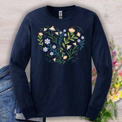 Spring Botanical Heart Long Sleeve Tee