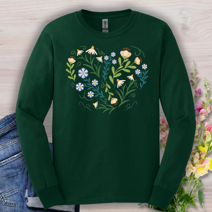 Spring Botanical Heart Long Sleeve Tee