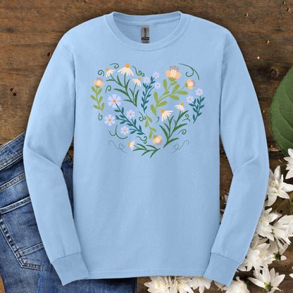 Spring Botanical Heart Long Sleeve Tee