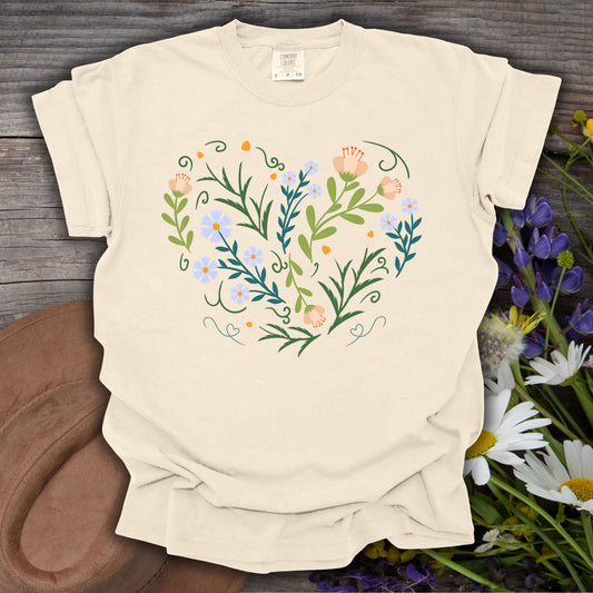 Spring Botanical Heart T-Shirt
