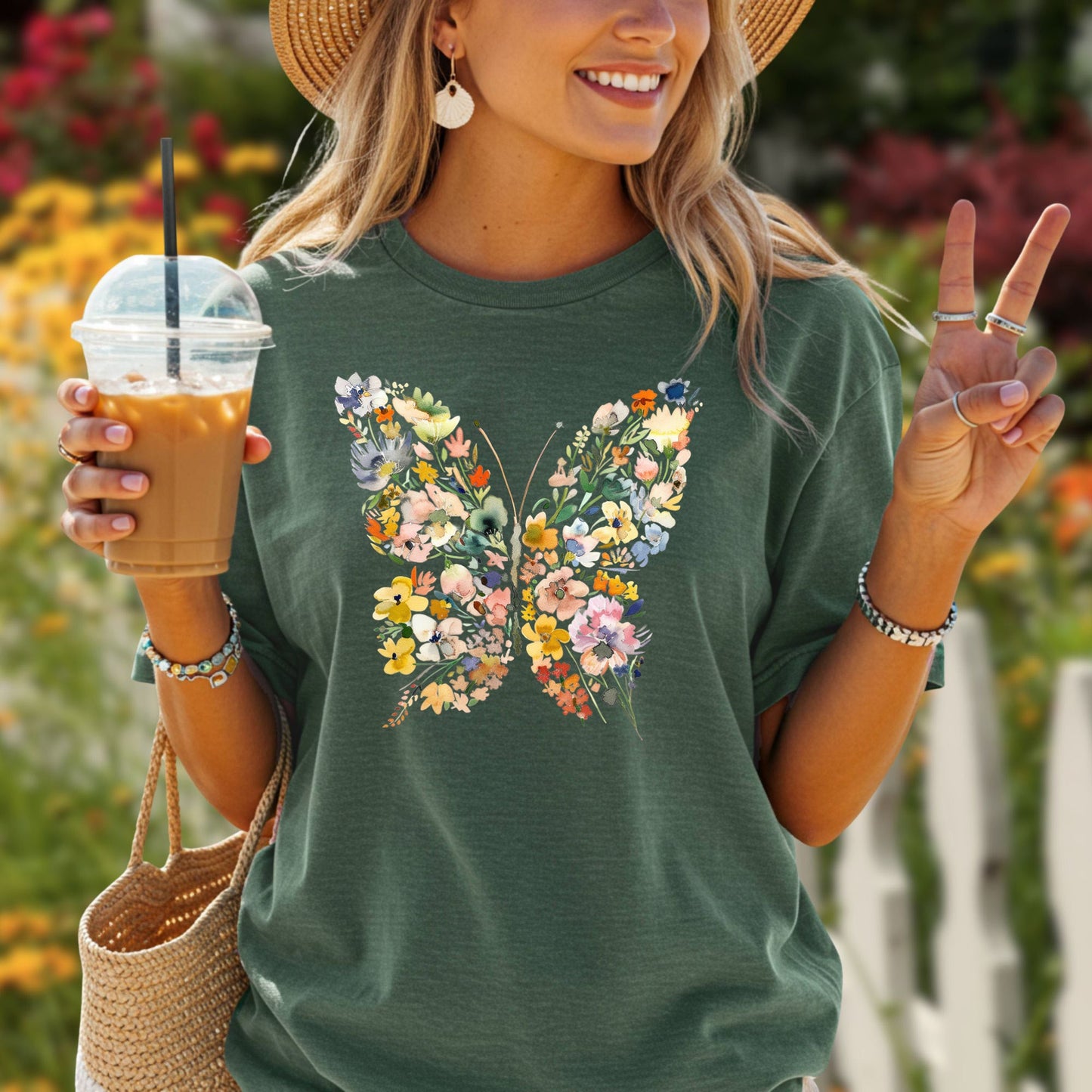 Spring Floral Butterfly T-Shirt