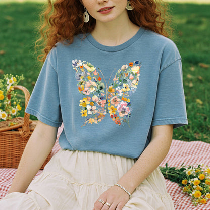 Spring Floral Butterfly T-Shirt