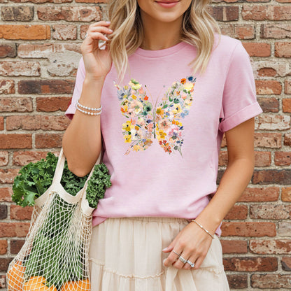 Spring Floral Butterfly T-Shirt