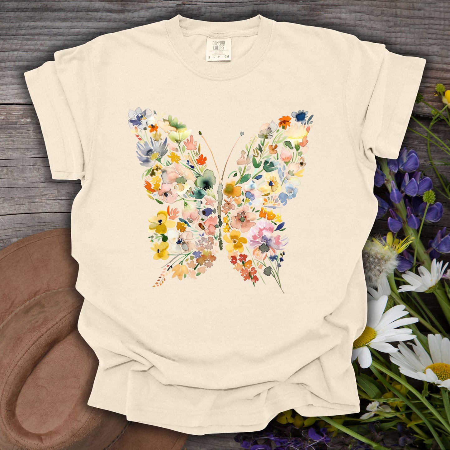 Spring Floral Butterfly T-Shirt