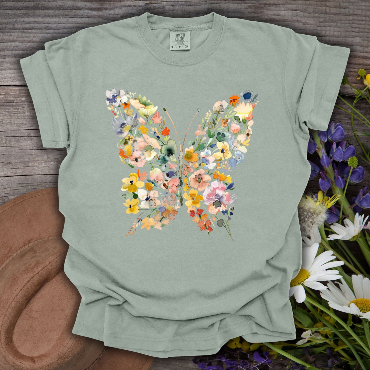 Spring Floral Butterfly T-Shirt