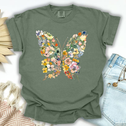 Spring Floral Butterfly T-Shirt