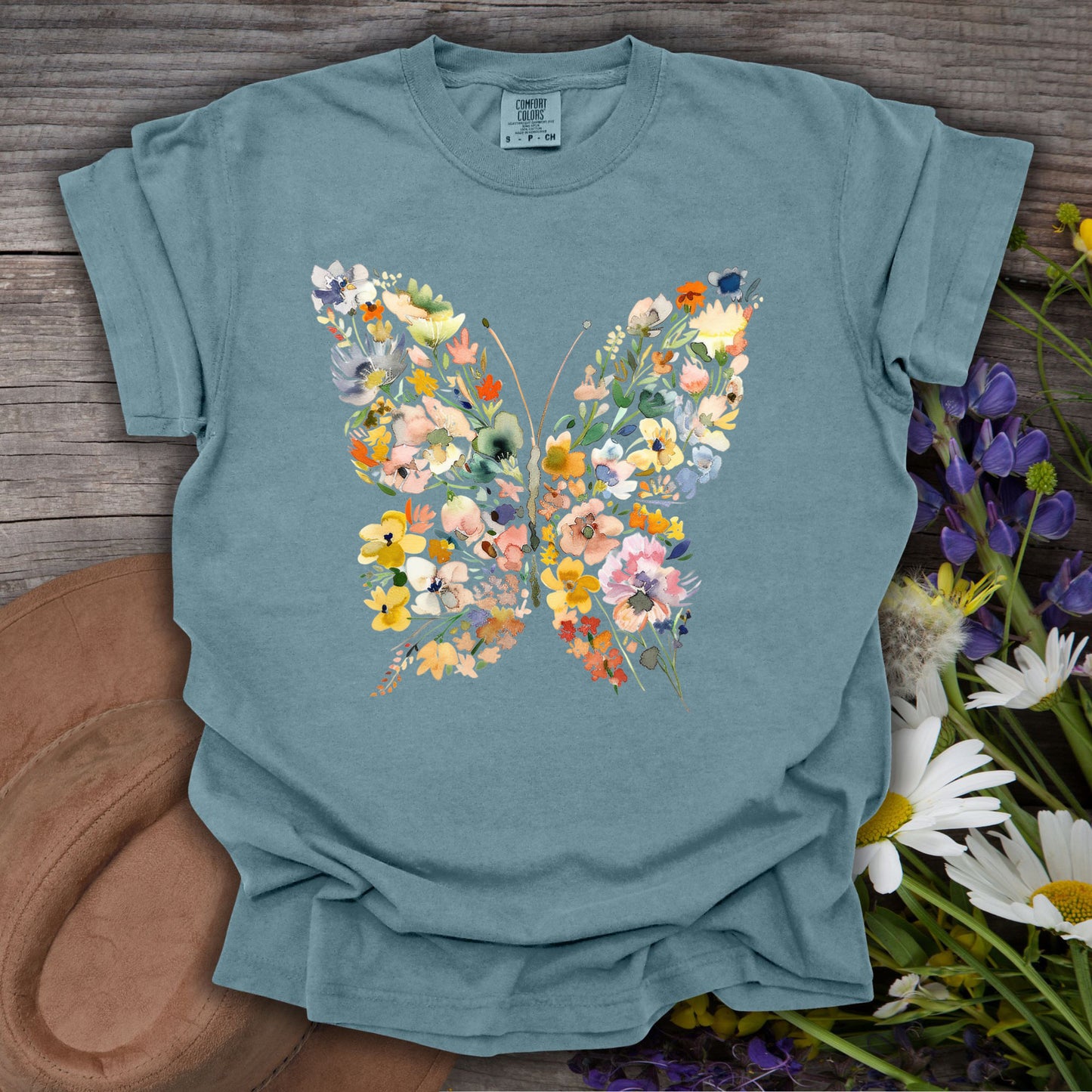 Spring Floral Butterfly T-Shirt