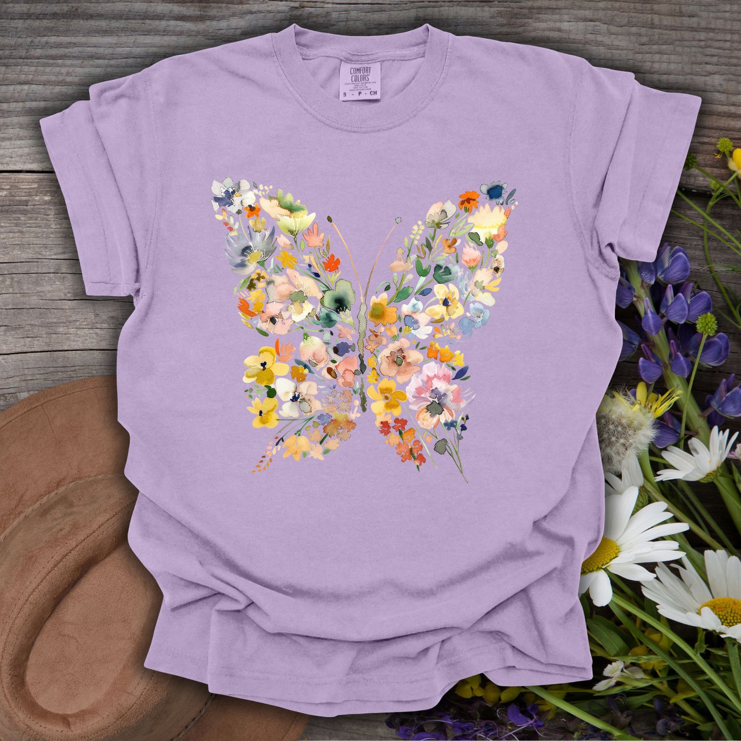 Spring Floral Butterfly T-Shirt