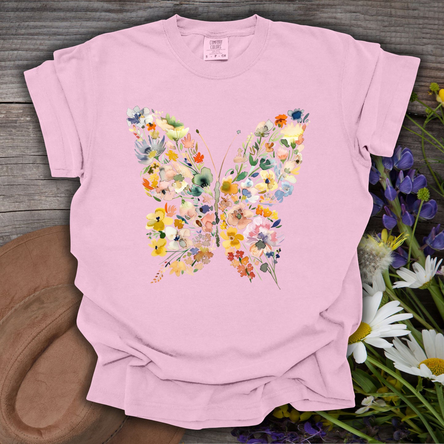 Spring Floral Butterfly T-Shirt