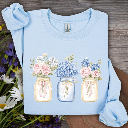 Spring Flowers in Mason Jars Sweatshirt