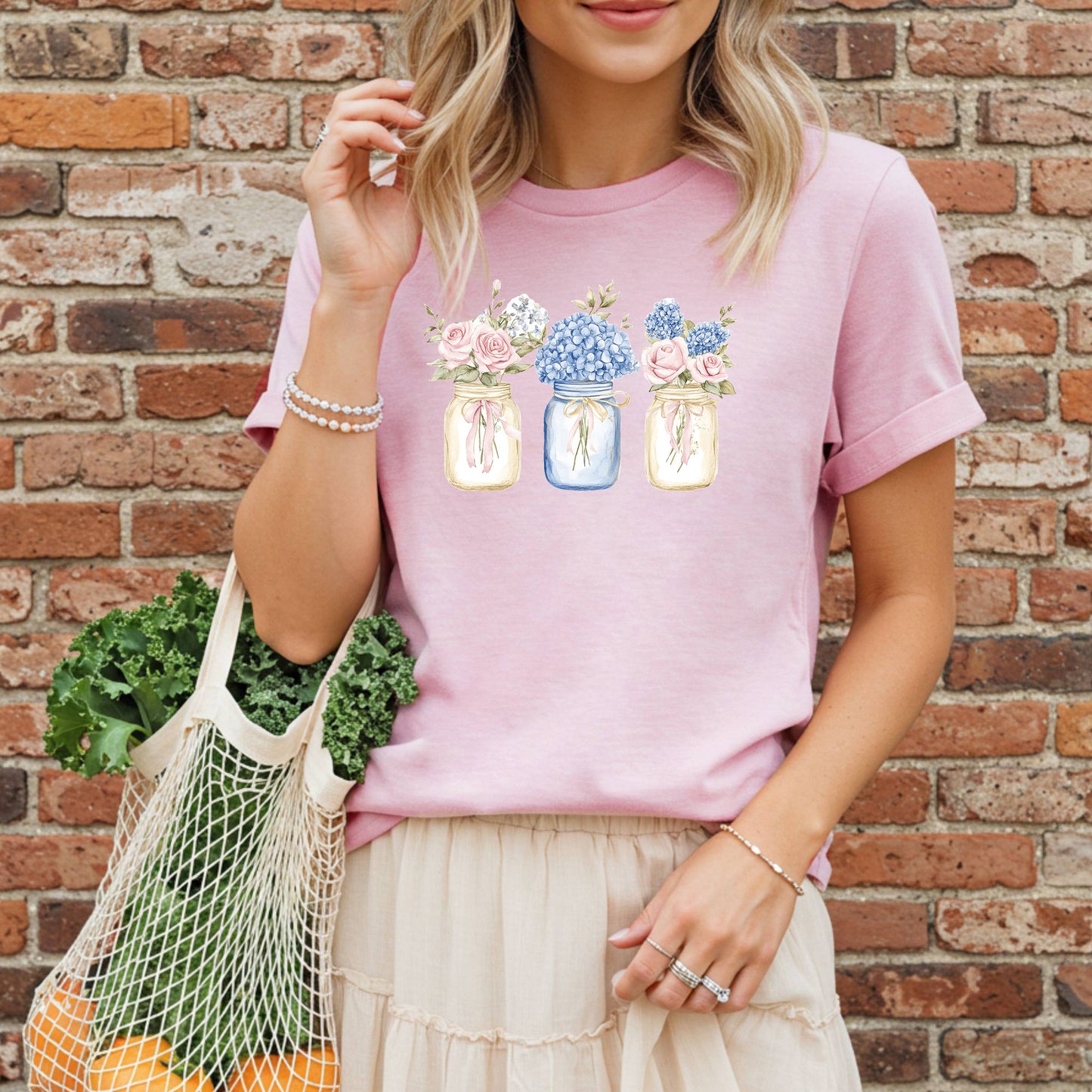 Spring Flowers in Mason Jars T-Shirt