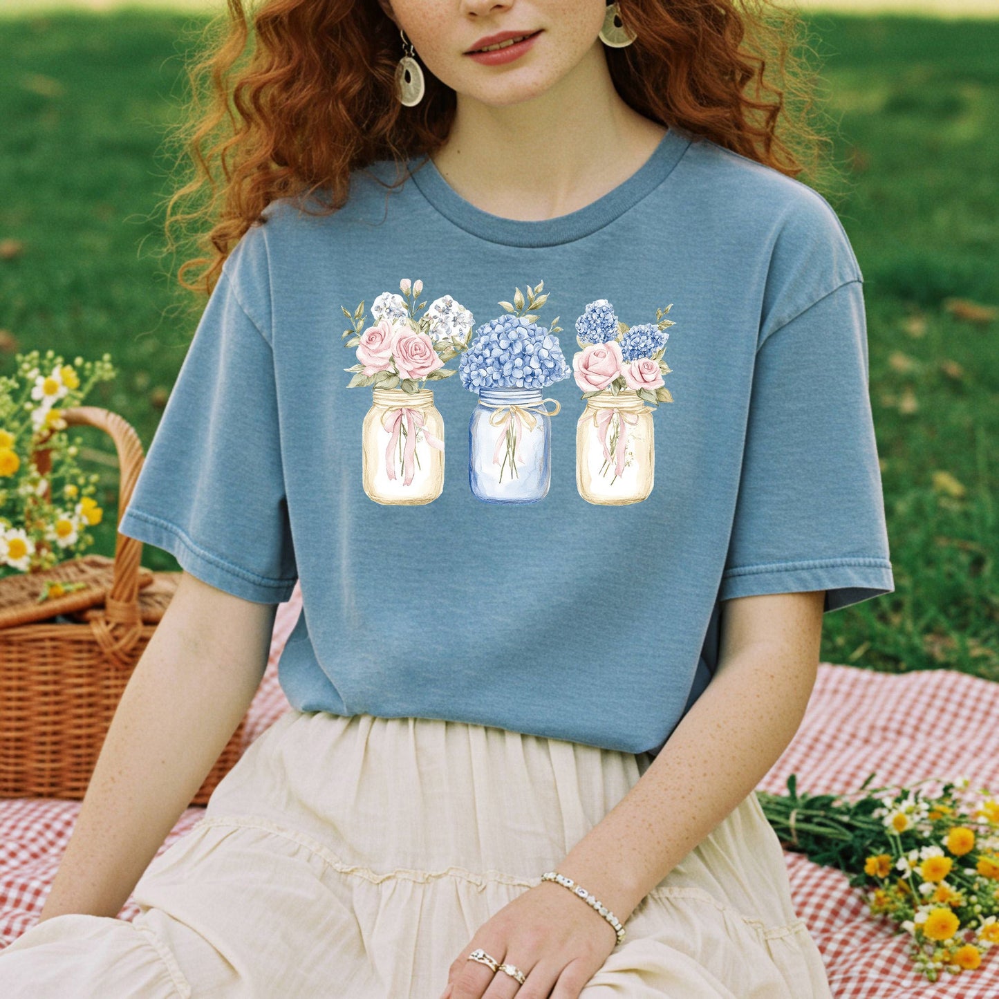 Spring Flowers in Mason Jars T-Shirt