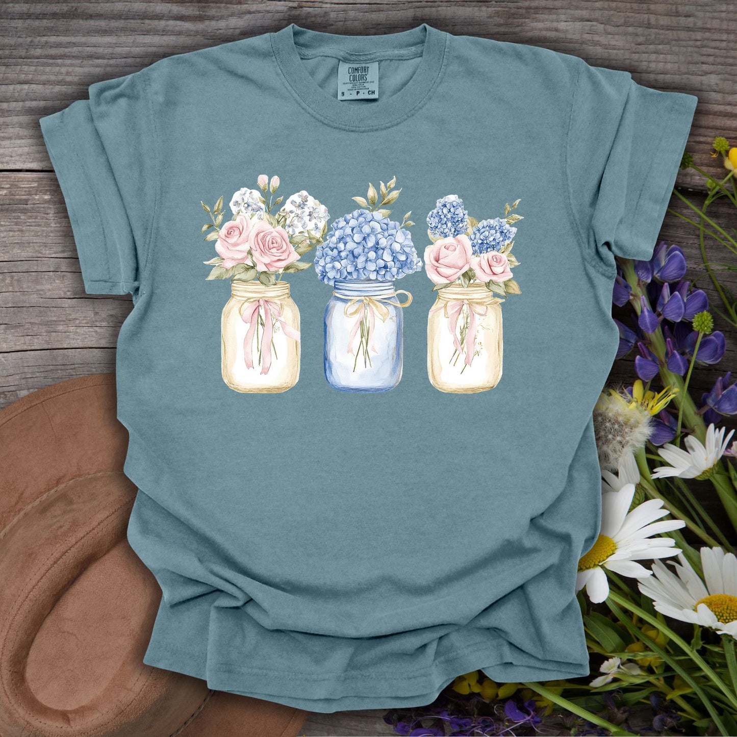 Spring Flowers in Mason Jars T-Shirt