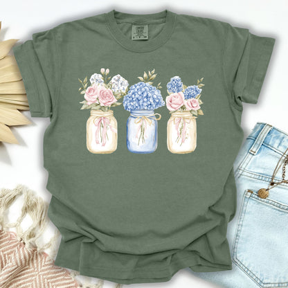 Spring Flowers in Mason Jars T-Shirt