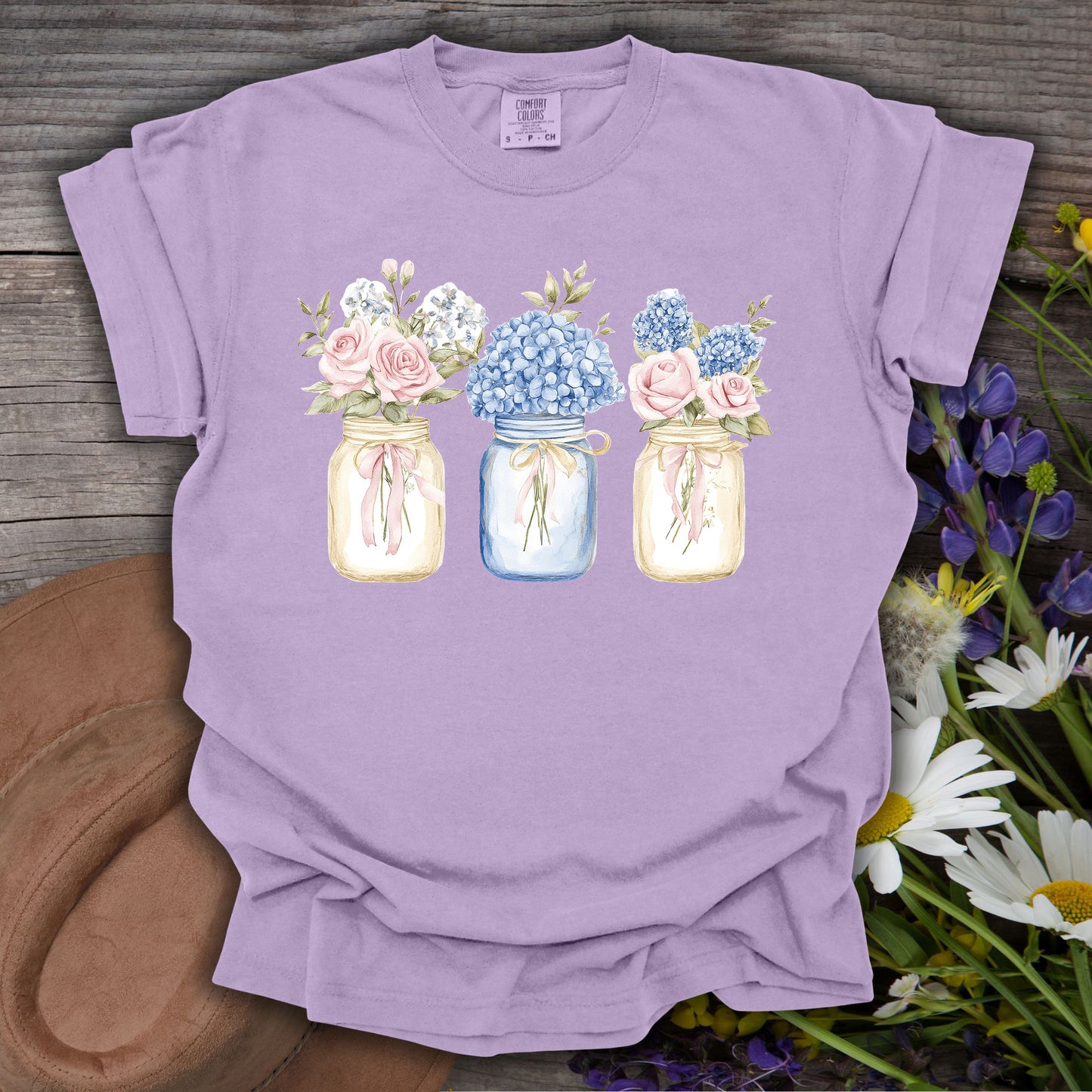 Spring Flowers in Mason Jars T-Shirt