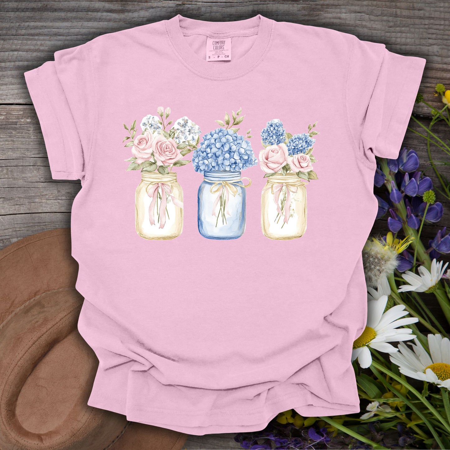 Spring Flowers in Mason Jars T-Shirt