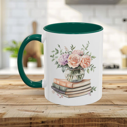 Spring Pastel Bouquet with Books Mug (11oz/15oz)