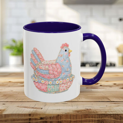 Spring Pastel Patchwork Hen Mug (11/15oz)