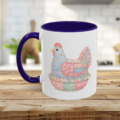 Spring Pastel Patchwork Hen Mug (11/15oz)