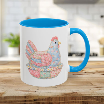 Spring Pastel Patchwork Hen Mug (11/15oz)