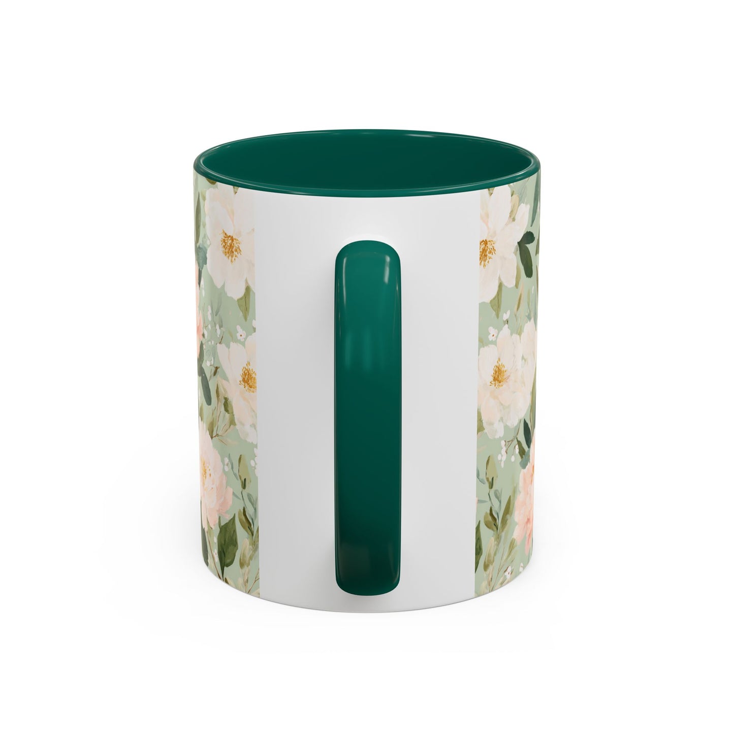 Spring Pink & Gren Floral Peony Mug (11/15oz)