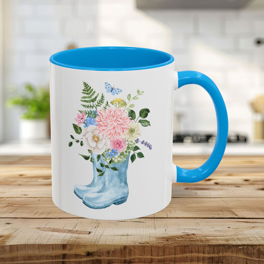 Spring Rainboots and Blooms Mug (11oz & 15oz)