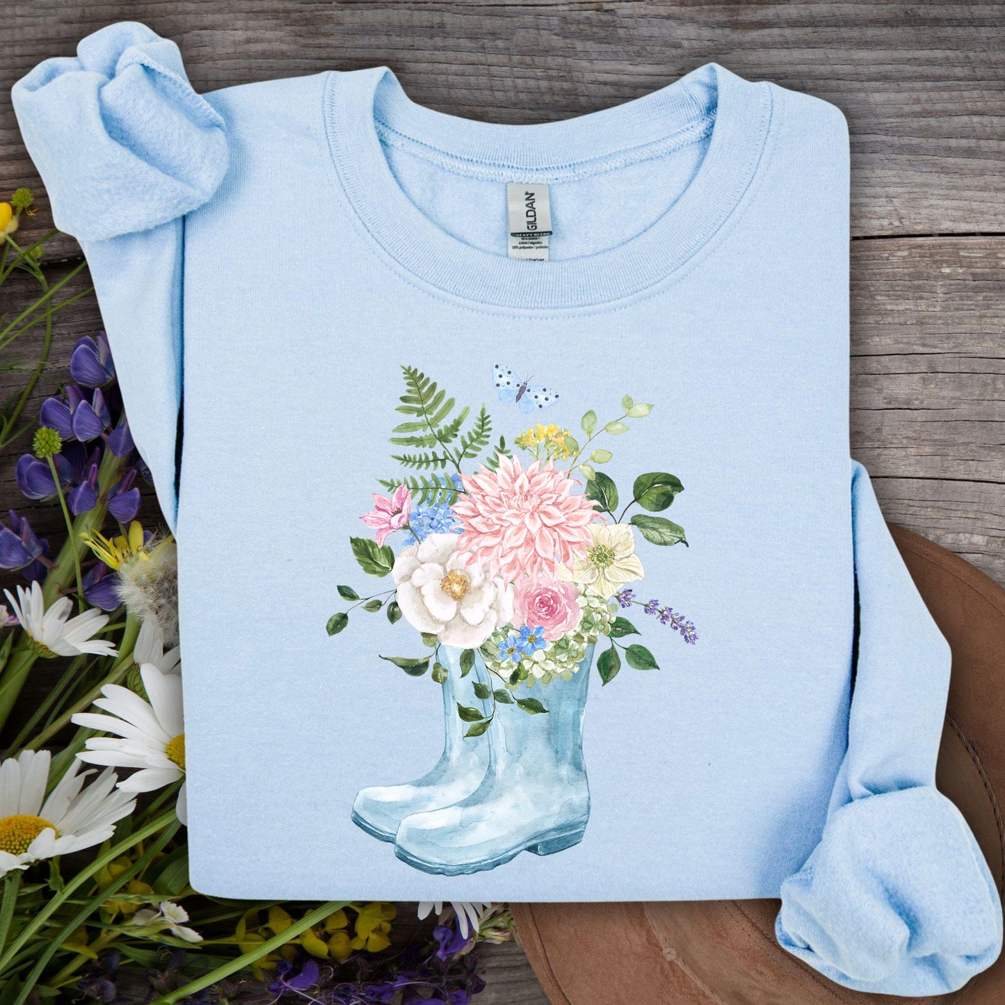 Spring Rainboots and Blooms Sweatshirt