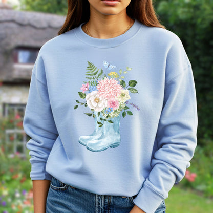 Spring Rainboots and Blooms Sweatshirt