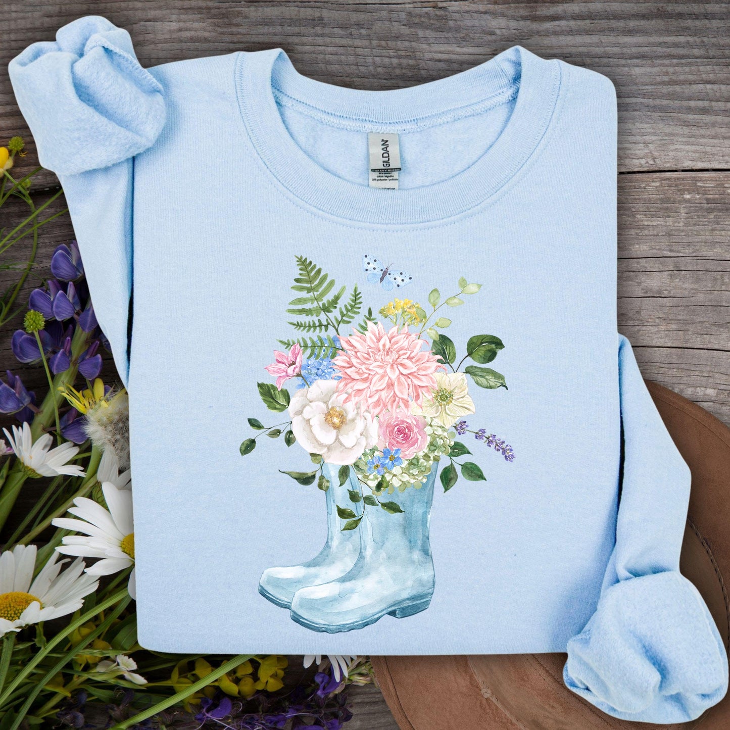 Spring Rainboots and Blooms Sweatshirt
