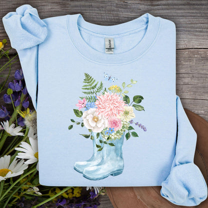Spring Rainboots and Blooms Sweatshirt