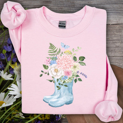 Spring Rainboots and Blooms Sweatshirt