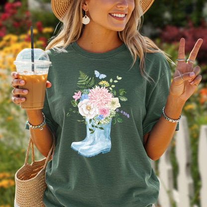 Spring Rainboots and Blooms T-Shirt