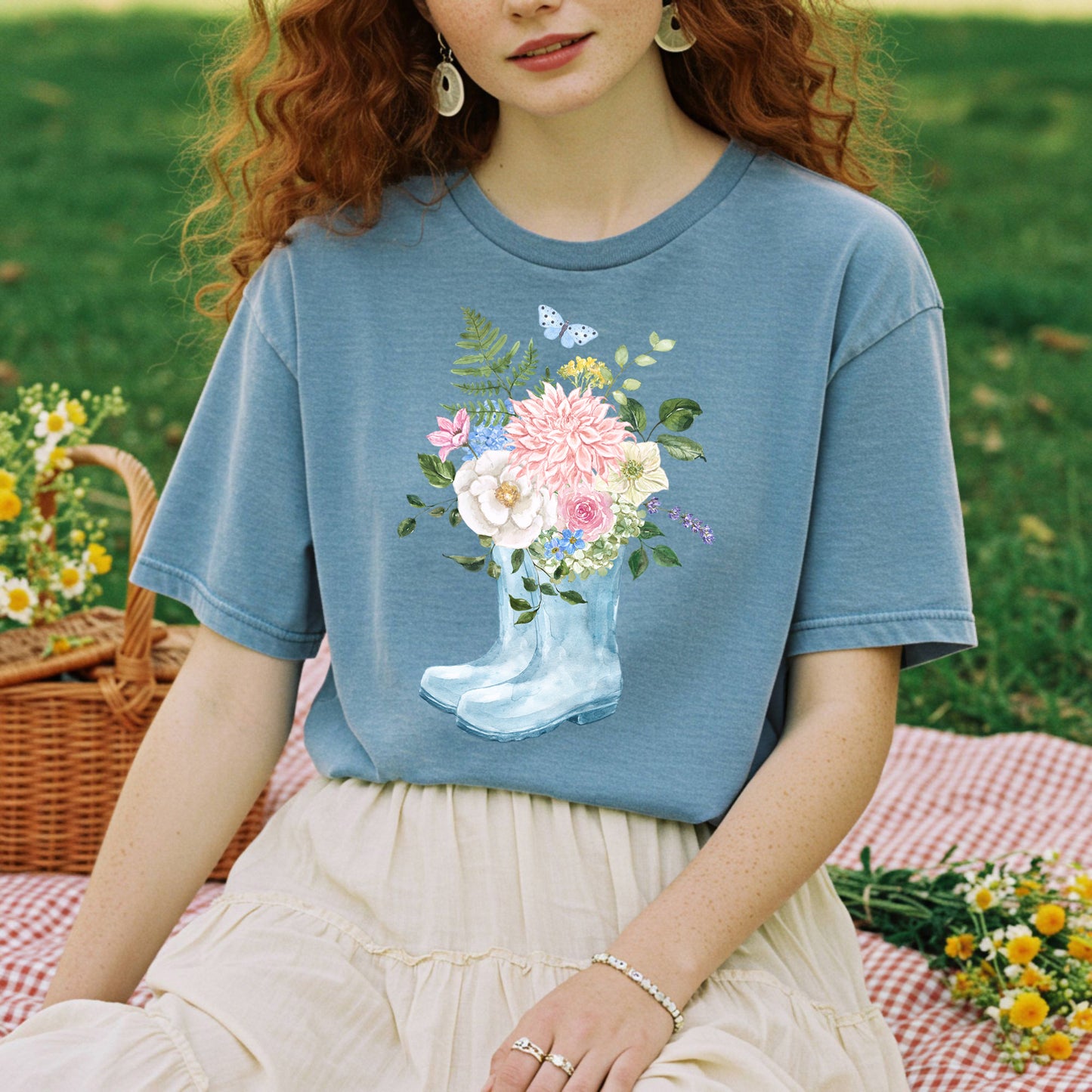 Spring Rainboots and Blooms T-Shirt