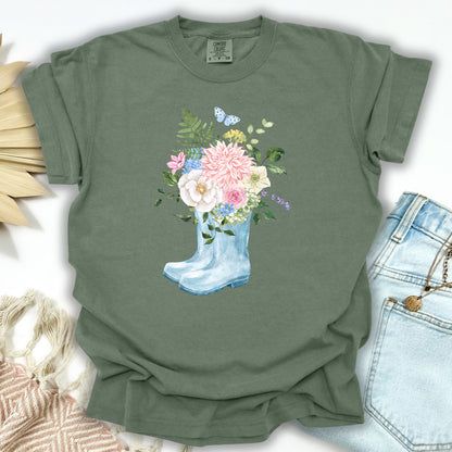 Spring Rainboots and Blooms T-Shirt