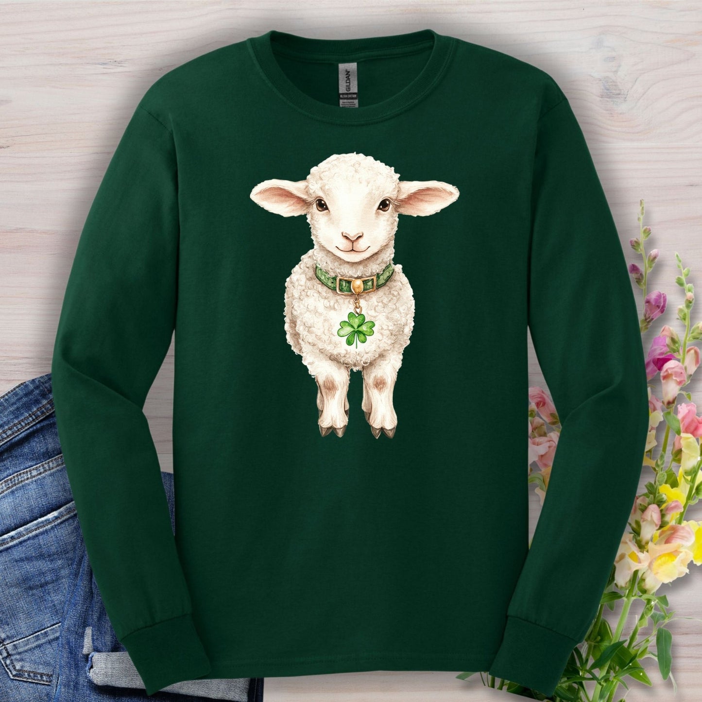 St. Patrick's Day Baby Lamb Long Sleeve Tee