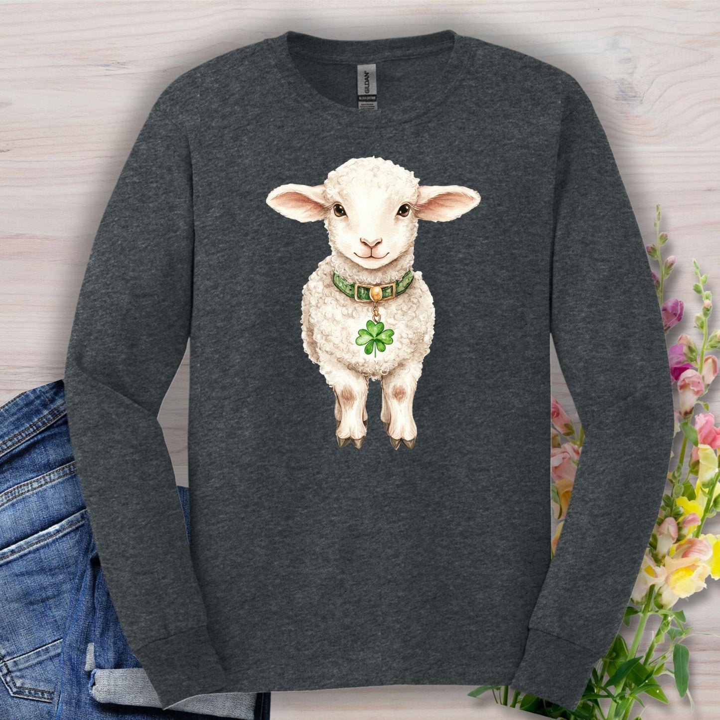 St. Patrick's Day Baby Lamb Long Sleeve Tee
