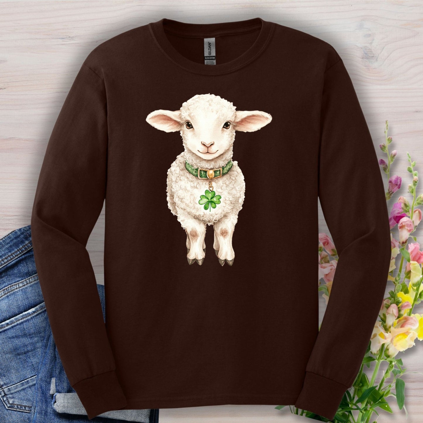 St. Patrick's Day Baby Lamb Long Sleeve Tee